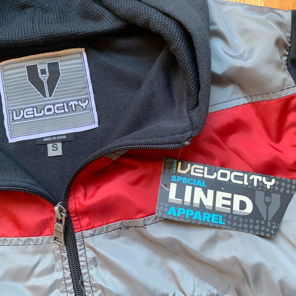 NWT Velocity Zip Up Jacket Kids Small Grey Red Black - Picture 6 of 11